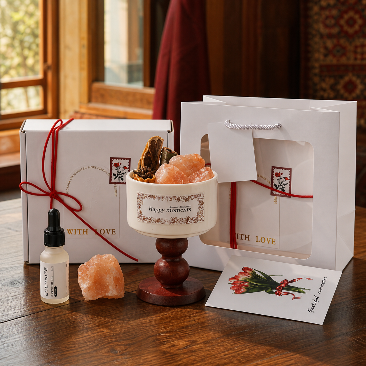 Himalayan crystal aroma stone complimentary gift set