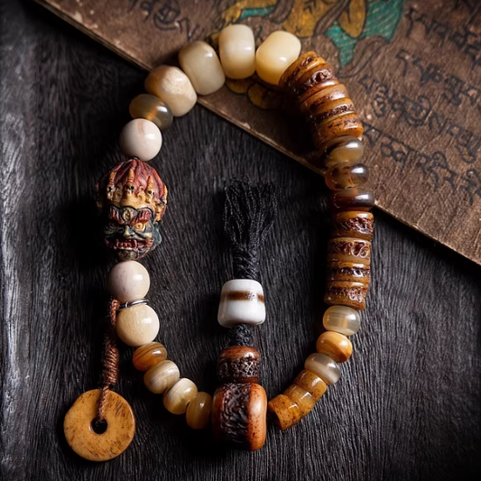 Mahakala bone bracelet side view