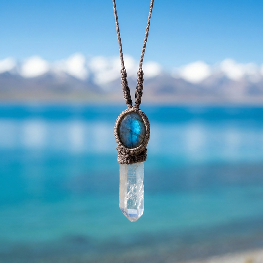 Mount Kailash crystal with Nepal sapphire main view
