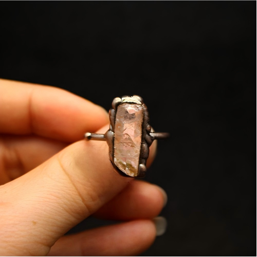 Himalayan crystal ring No 2 side view