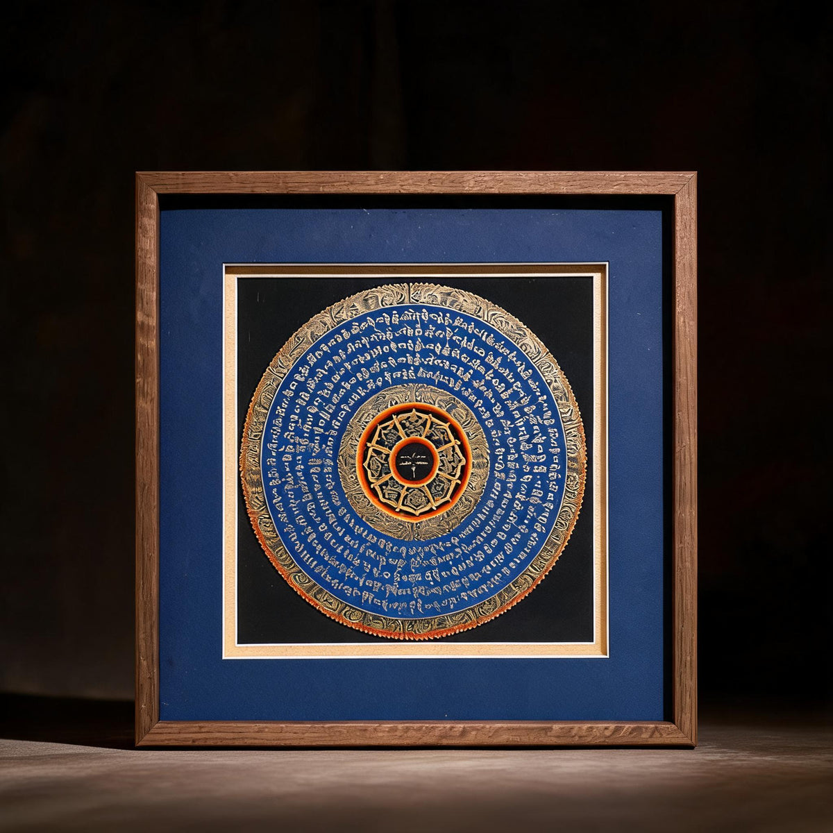 Avalokiteshvara Six-Syllable Mantra Mandala Hand-Painted Thangka