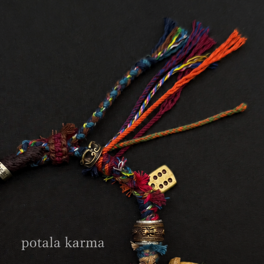 One-of-a-Kind Patchwork Braided Charm Bracelet - adjustable closure and cord detail