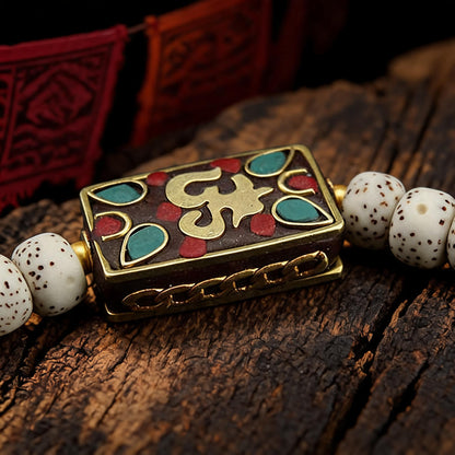Om Mani Padme Hum amulet pendant detail view