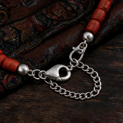 Navajo stone necklace medical steel clasp and extension chain detail