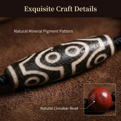 Tiger tooth dzi bead detail