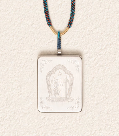White Tara thangka pendant necklace side view