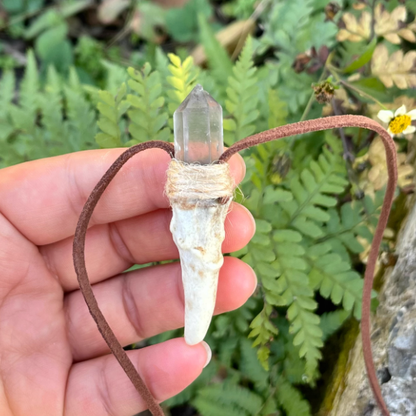 Handmade antler necklace product view