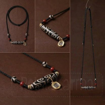 Dzi bead necklace close up