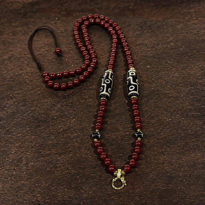 Design D dzi bead universal chain necklace main view