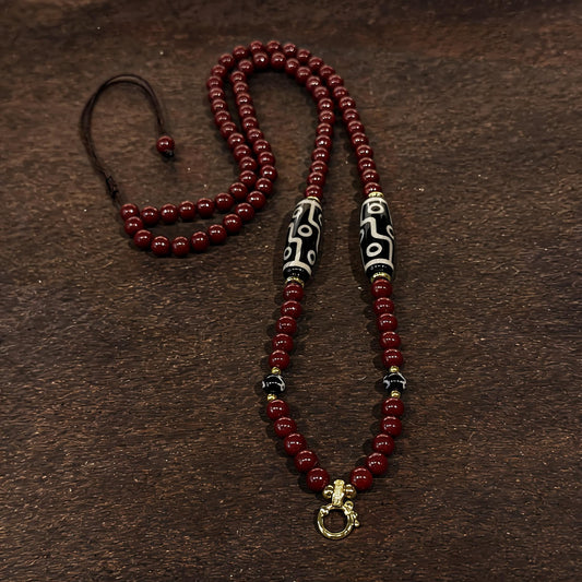 Design D dzi bead universal chain necklace main view