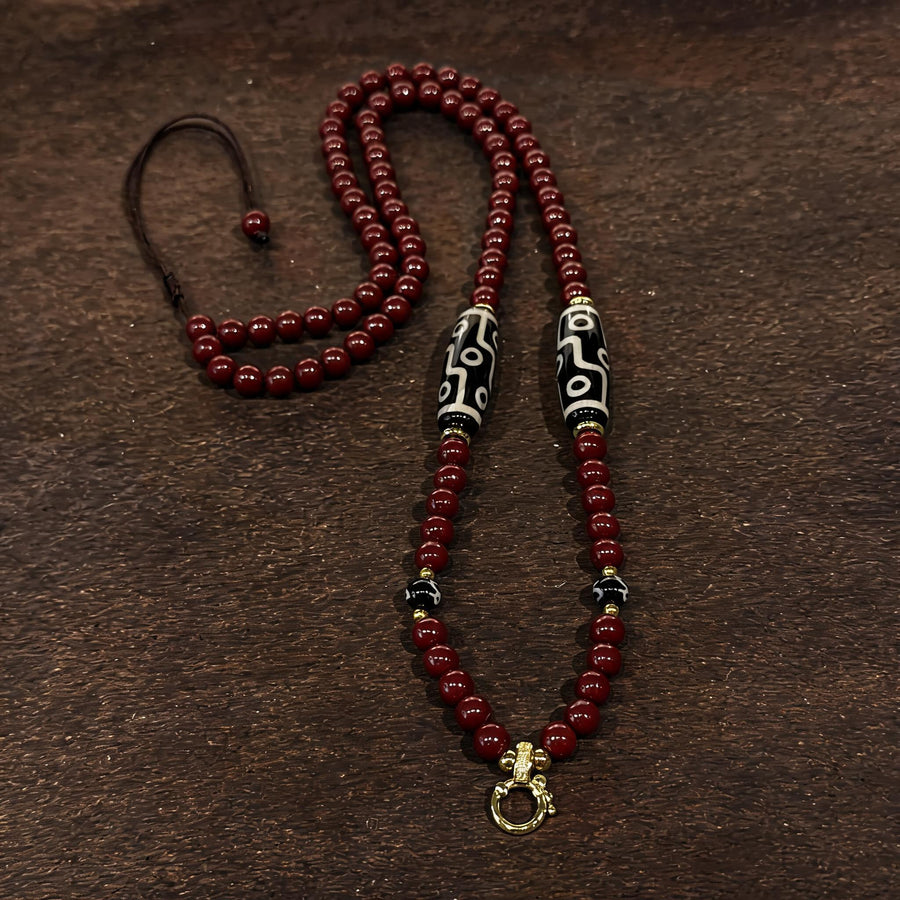 Design D dzi bead universal chain necklace main view