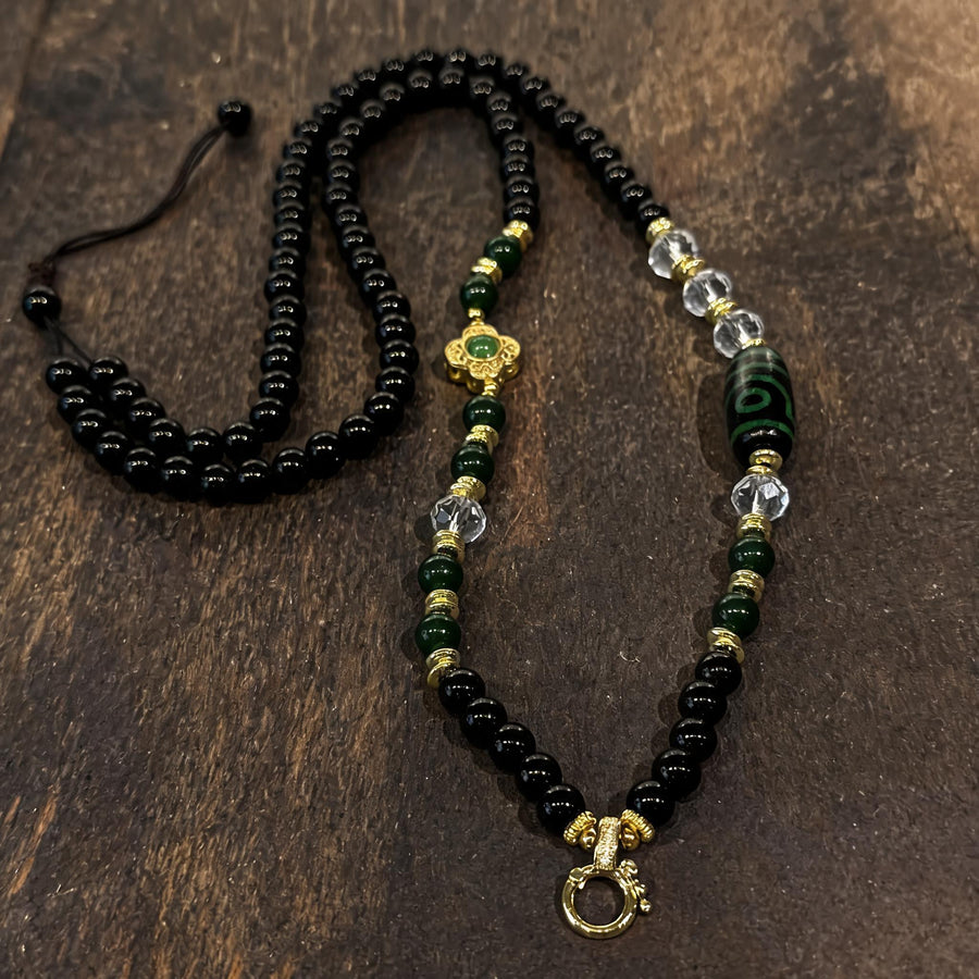 Design B dzi bead universal chain necklace main view