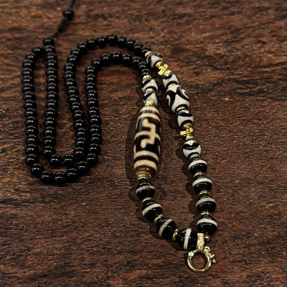 Design S dzi bead universal chain necklace main view