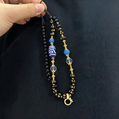 Design H dzi bead universal chain necklace display