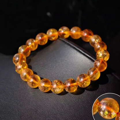 Citrine bracelet bead texture detail