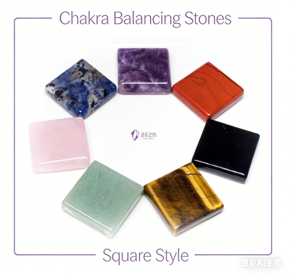 Natural crystal meditation stones set detail