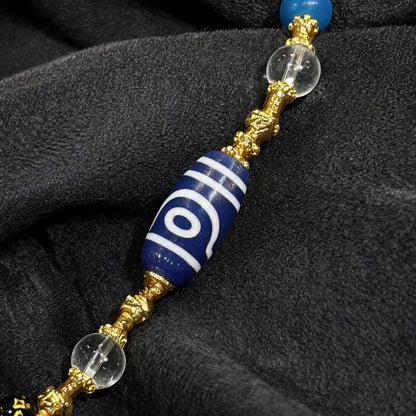 Design H dzi bead pendant detail close-up