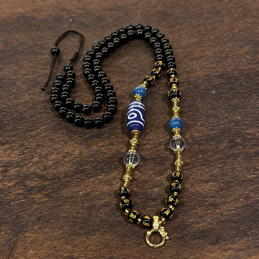Design H dzi bead universal chain necklace main view