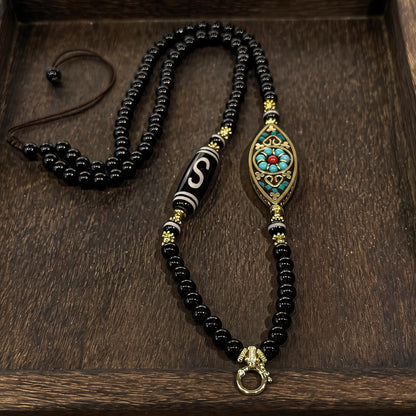 Design O dzi bead universal chain necklace main view
