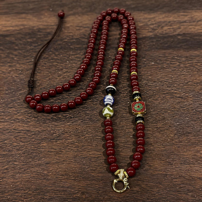 Design C dzi bead universal chain necklace main view