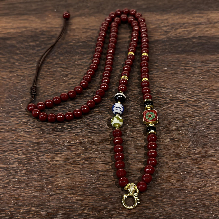 Design C dzi bead universal chain necklace main view