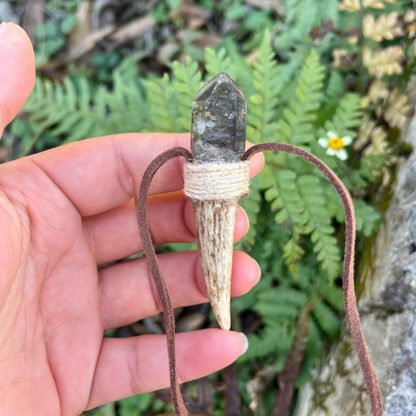 Antler crystal pendant texture detail