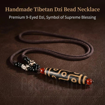 Dzi bead necklace close up