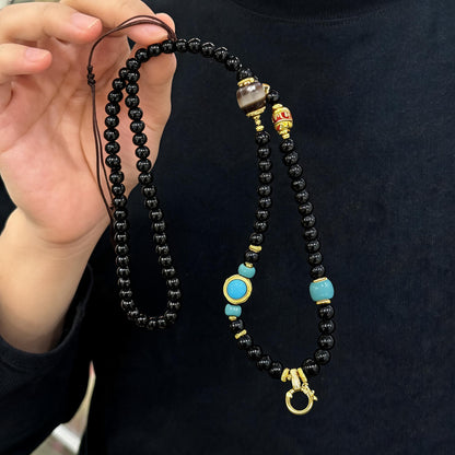 Design J dzi bead universal chain necklace display
