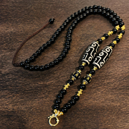 Design R dzi bead universal chain necklace main view