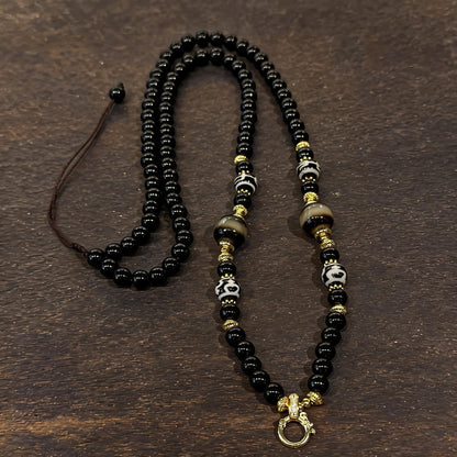 Design I dzi bead universal chain necklace main view