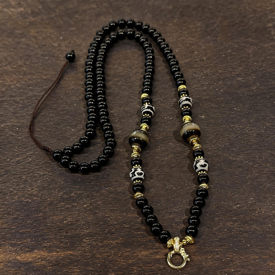 Design I dzi bead universal chain necklace main view