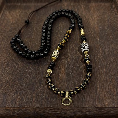Design K dzi bead universal chain necklace main view