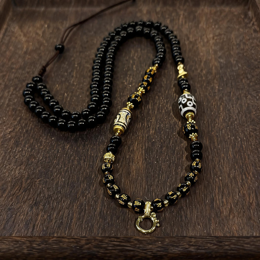 Design K dzi bead universal chain necklace main view