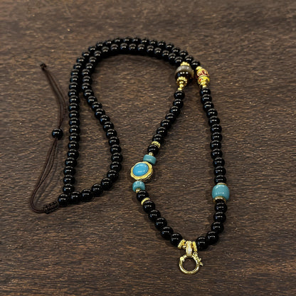 Design J dzi bead universal chain necklace main view