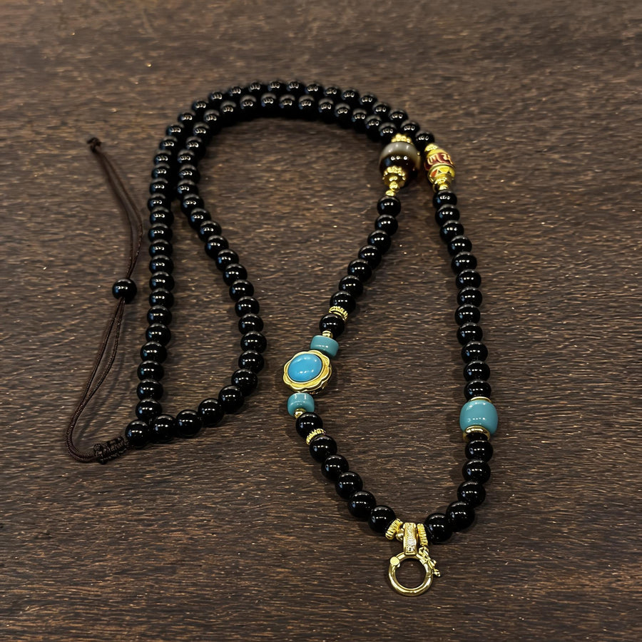 Design J dzi bead universal chain necklace main view