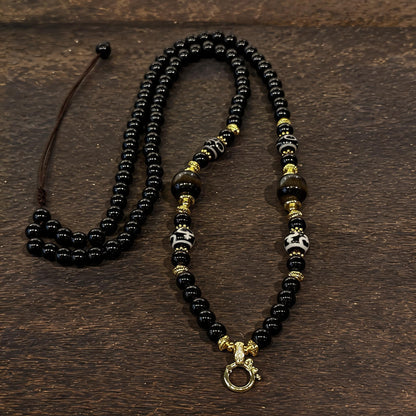 Design M dzi bead universal chain necklace main view