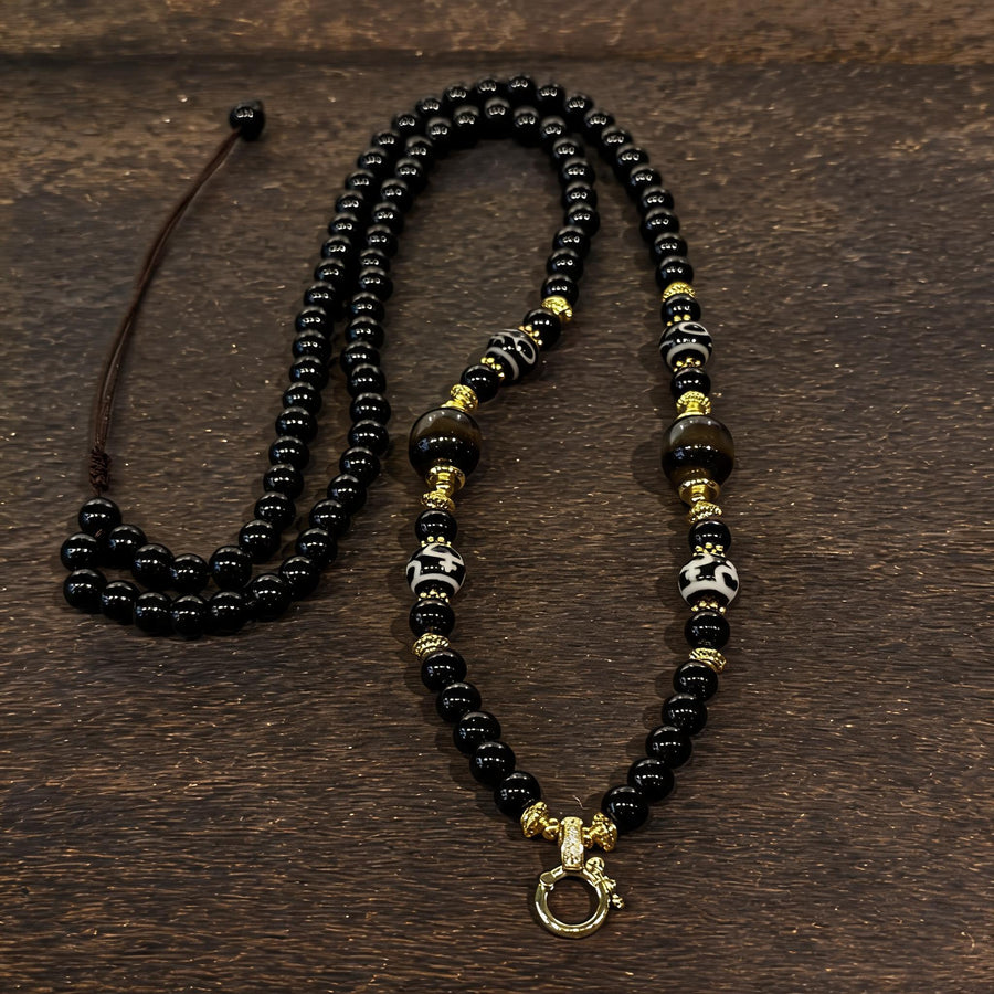 Design M dzi bead universal chain necklace main view