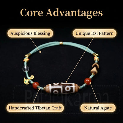 Six eye dzi bead necklace product angle