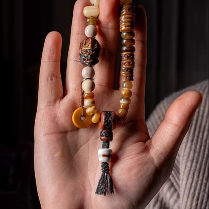 Yak bone and camel bone bracelet close up