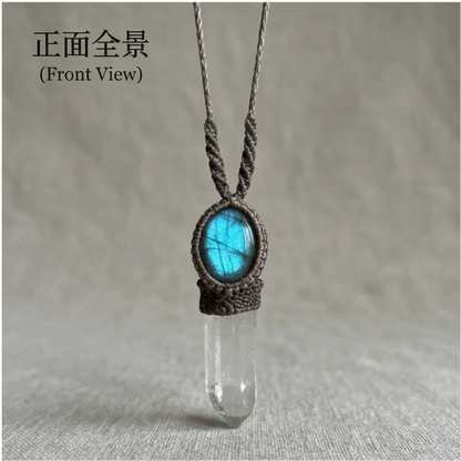 Mount Kailash crystal with Nepal sapphire display view