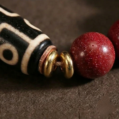 Cinnabar style bracelet bead detail