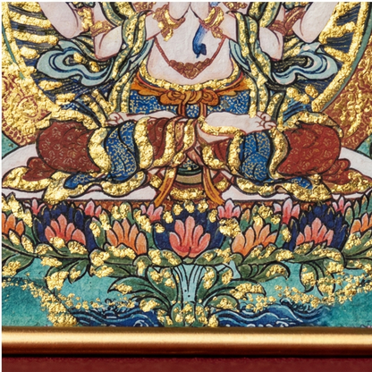 Four Arm Guanyin thangka pendant detail