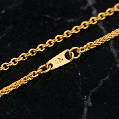 Gold plated necklace detail