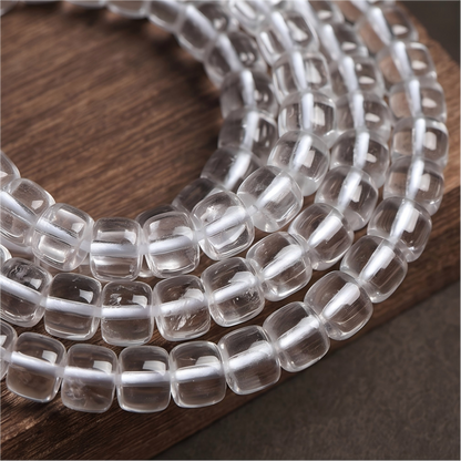 Natural clear quartz bracelet close up