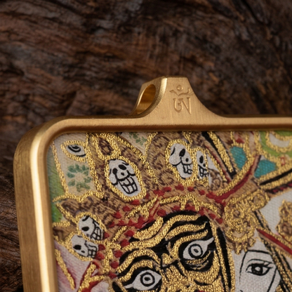 Hand painted thangka pendant No 3 close up