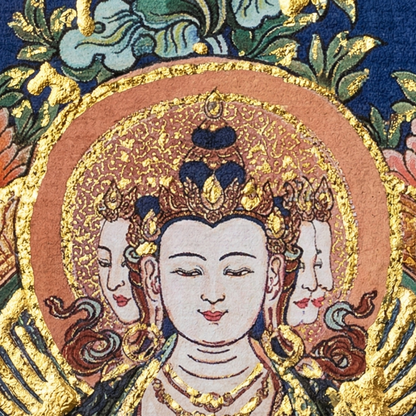 Mahavairocana thangka pendant detail