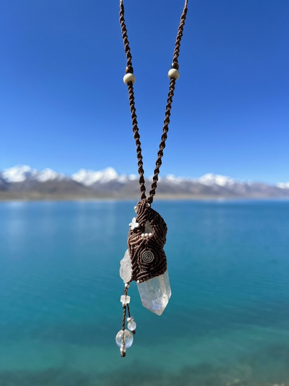 Himalayan clear quartz with Tibetan silver main view