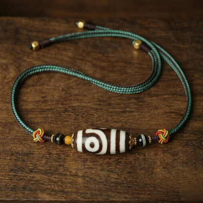 Handmade Ruyi two eye dzi bead main view