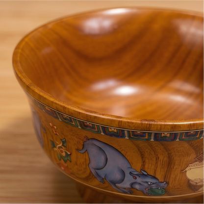 Hand painted precious rat bowl interior view