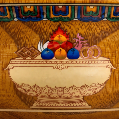 Tibetan inspired precious rat motif bowl detail